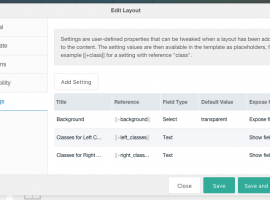 Component - Layout - Settings